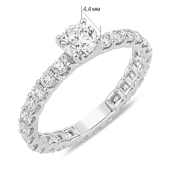 Каблучка з білого золота з діамантами (арт. 1112406202) – зображення 3