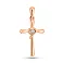 Хрестик з червоного золота з одним діамантом (арт. П011321) – зображення 1