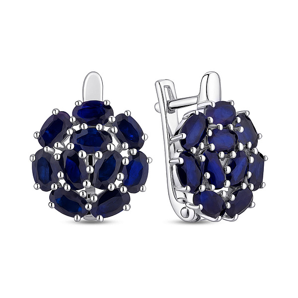 Серебряные серьги с сапфирами (арт. 7502/1987292Спс) – изображение 1