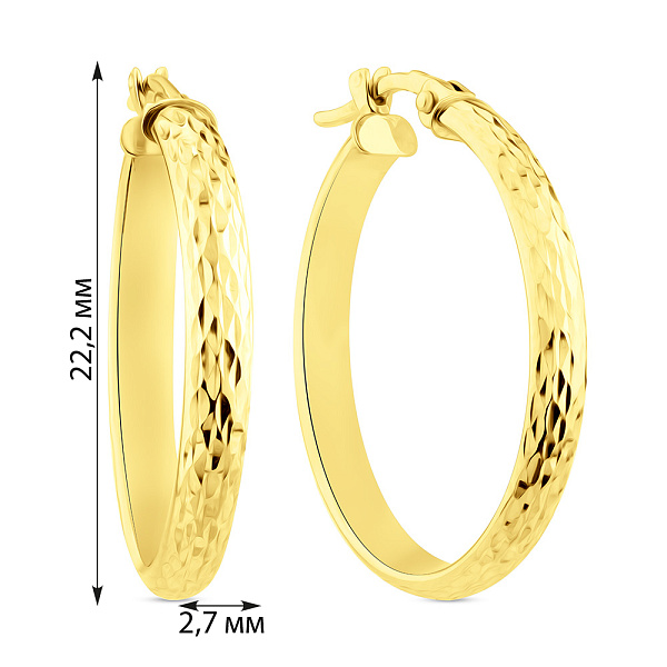 Золотые серьги-кольца без камней (арт. 1091733/20ж) – изображение 2