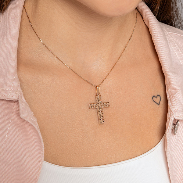 Золотий хрестик без камміня (арт. 4401028) – зображення 2