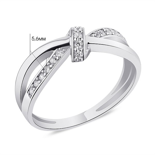 Серебряное кольцо с дорожкой из фианитов (арт. 7501/А165кю) – изображение 2