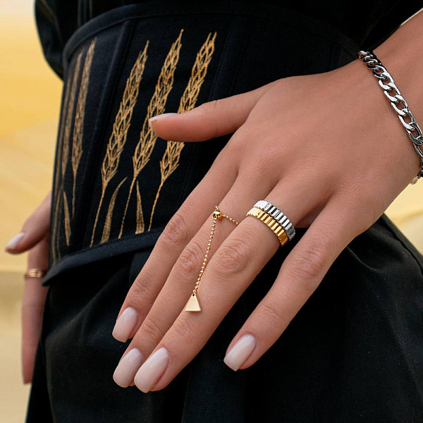 Золота каблучка Fly з ланцюжком (арт. 155782жд) – зображення 4