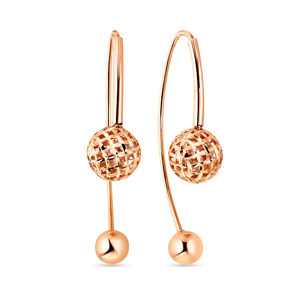Серьги из красного золота без камней (арт. 109067) – изображение 1