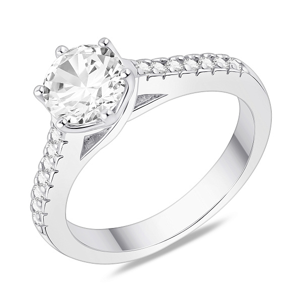 Серебряное помолвочное кольцо с фианитами (арт. 7501/8916) – изображение 1