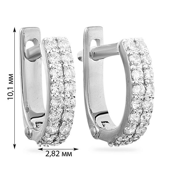 Золотые серьги для детей с фианитами (арт. 110356б) – изображение 3