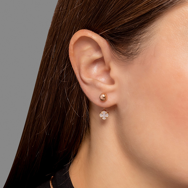 Золотые серьги с перламутром (арт. 1092139/7п) – изображение 2