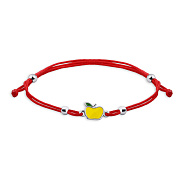 Браслет на нити с серебряными вставками и эмалью (арт. 7309/1068кежбрю)