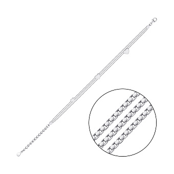 Фото Серебряный браслет Сердца на ногу (арт. 7509/4237н)