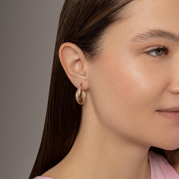 Серьги-кольца из комбинированного золота (арт. 104963/30кб) – изображение 3