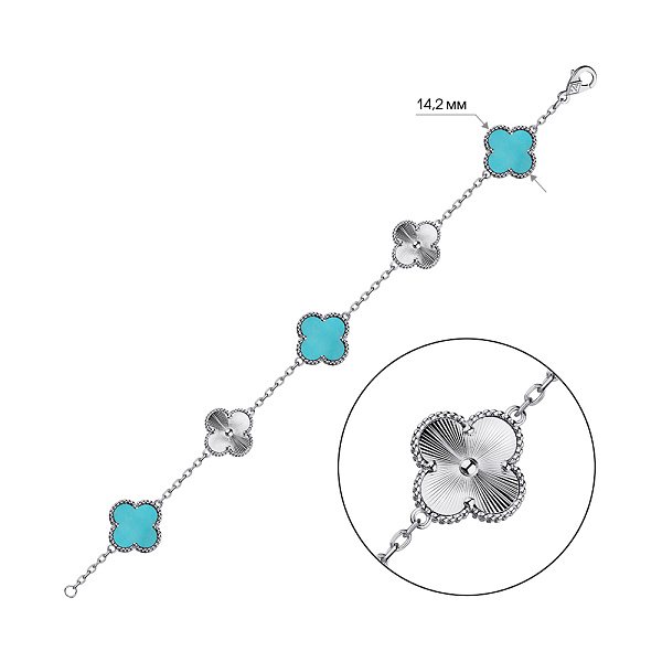 Серебряный браслет Клевер (арт. 7509/4449/15ог) – изображение 2