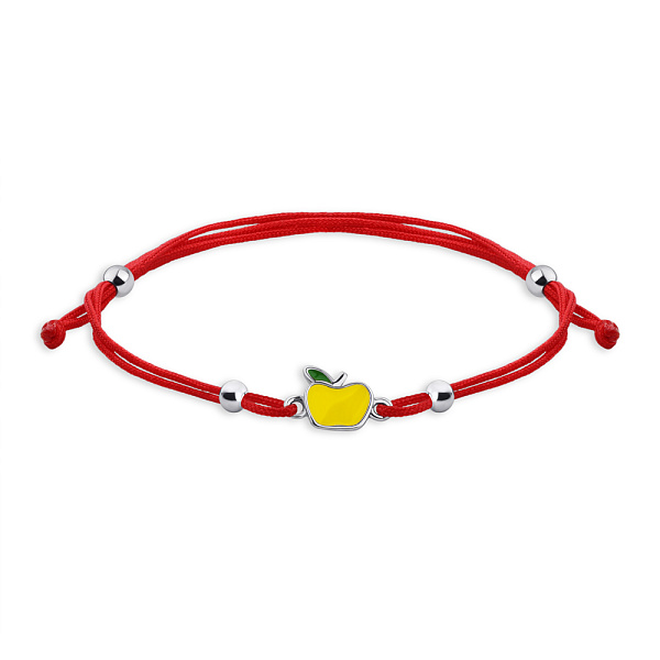 Браслет на нити с серебряными вставками и эмалью (арт. 7309/1068кежбрю) – изображение 1