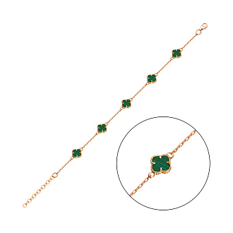 Золотой браслет с малахитами (арт. 321957/7млх)