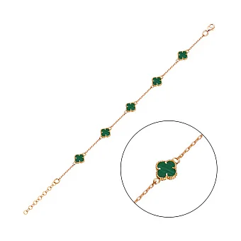 Золотий браслет з малахітами (арт. 321957/7млх)