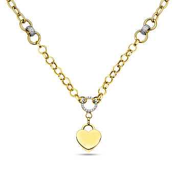 Колье из желтого золота с фианитами (арт. 352272ж)