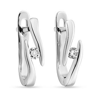 Фото Золотые сережки с бриллиантами (арт. С341171010б)