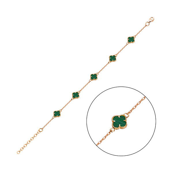 Золотий браслет з малахітами (арт. 321957/7млх) – зображення 1
