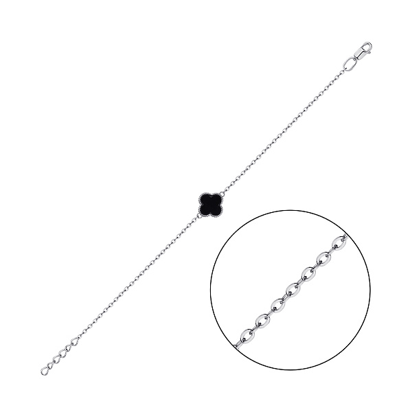 Серебряный браслет с ониксом (арт. 7509/622/9обрп) – изображение 1