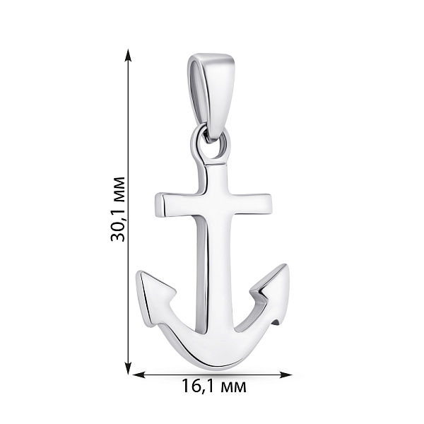 Срібний кулон Якір (арт. 7503/1489) – зображення 2