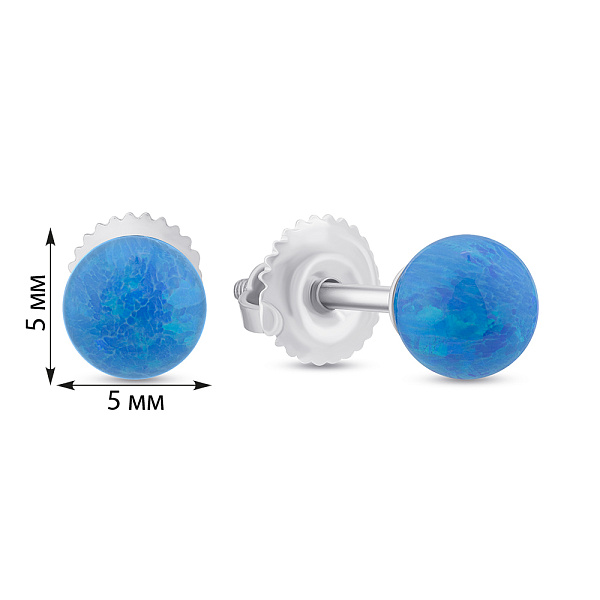 Срібні сережки з опалом (арт. 7518/С2ОпГ/875А) – зображення 2