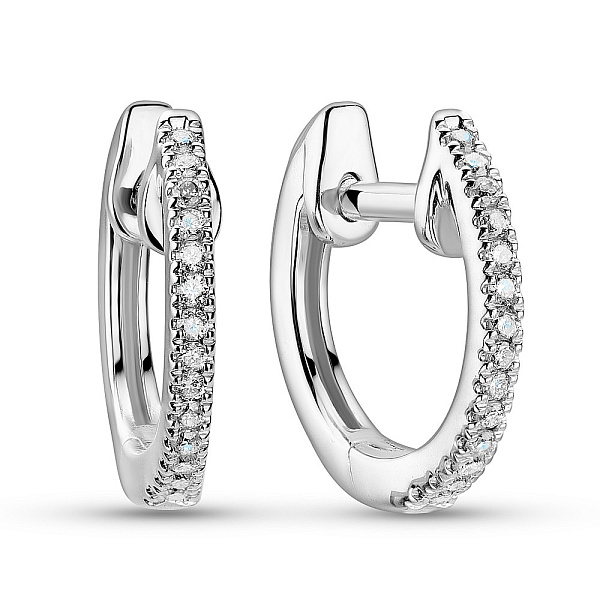 Золотые серьги кольца с бриллиантами (арт. С341351010б) – изображение 1