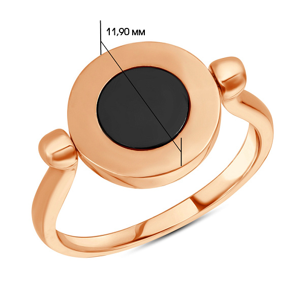Кольцо золотое с ониксом (арт. 153352о) – изображение 2