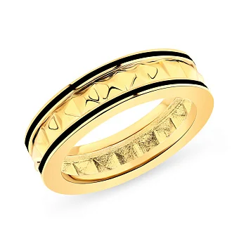 Кольцо из желтого золота с эмалью (арт. 155131жеч)