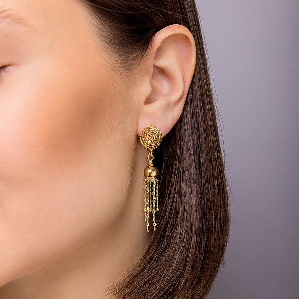 Золотые серьги-подвески Francelli (арт. 1091317ж) – изображение 2