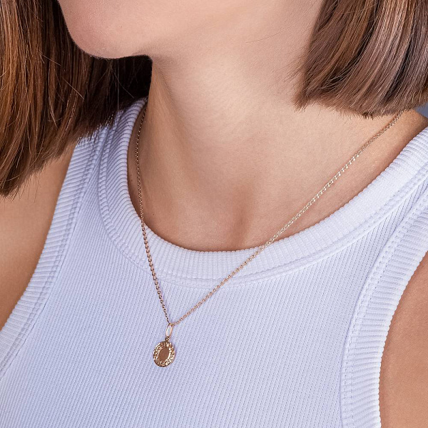 Золотой подвес с алмазной гранью (арт. 440883а) – изображение 2