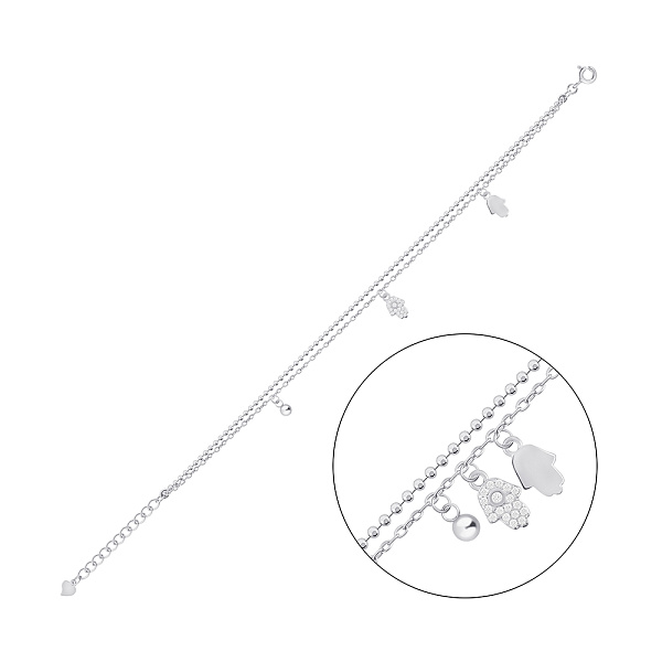 Серебряный браслет с подвесками (арт. 7509/5120) – изображение 1