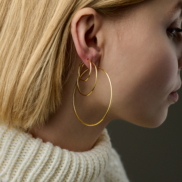 Серьги-кольца из желтого золота (арт. 121900/20ж) – изображение 2