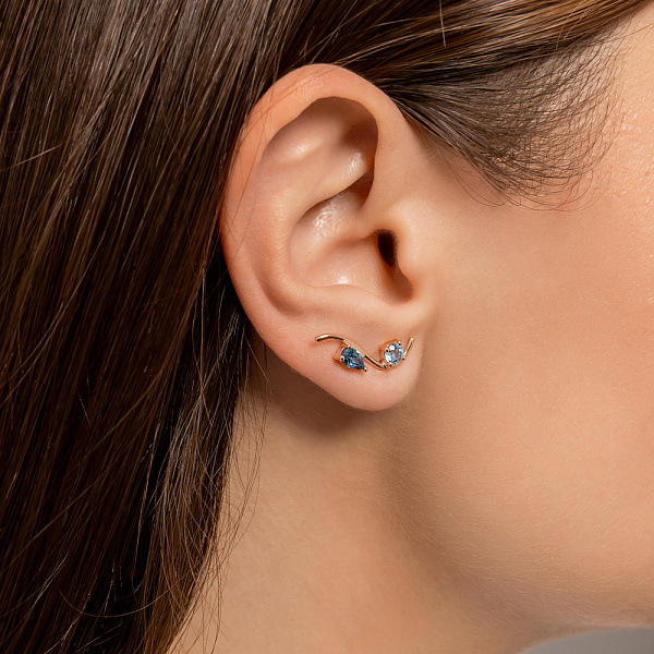 Золоті сережки з топазом (арт. 1101070Птг) – зображення 3