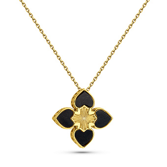 Фото Золотое колье с ониксом (арт. 352880жо)