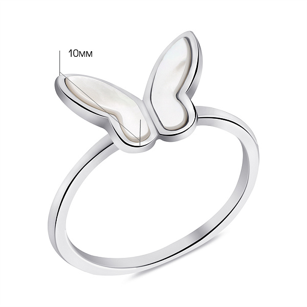 Серебряное кольцо Бабочка с перламутром (арт. 7501/6799п) – изображение 2
