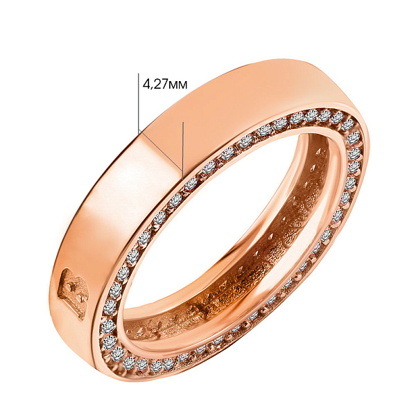 Золотое кольцо с фианитами (арт. 152966) – изображение 2