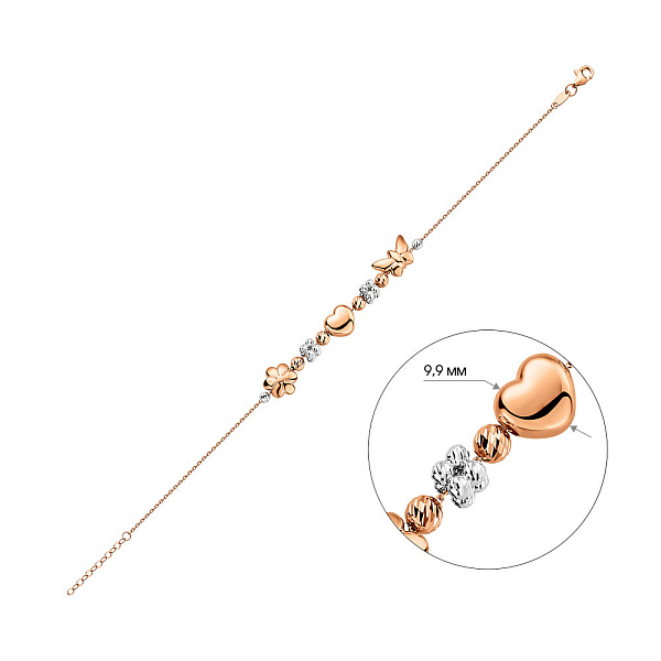 Браслет в комбінованому кольорі золота (арт. 326394кб) – зображення 2