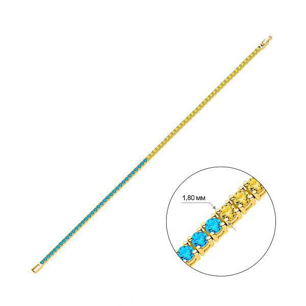 Теннисный браслет из желтого золота с фианитами (арт. 340038жгж) – изображение 4