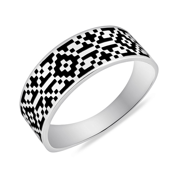 Серебряное кольцо Орнамент с эмалью (арт. 7501/240ечкю) – изображение 1