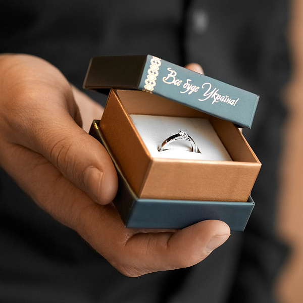 Кольцо из белого золота с бриллиантом (арт. К341261020б) – изображение 2