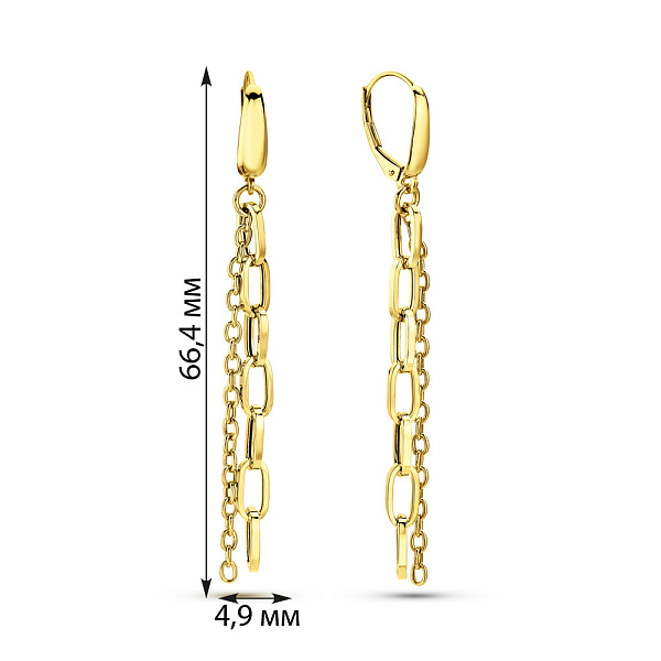 Серьги из желтого золота Звенья (арт. 1091578ж) – изображение 5