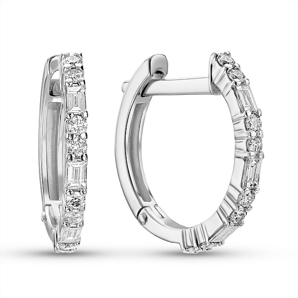 Золотые серьги-кольца с бриллиантами (арт. С011375020б) – изображение 1