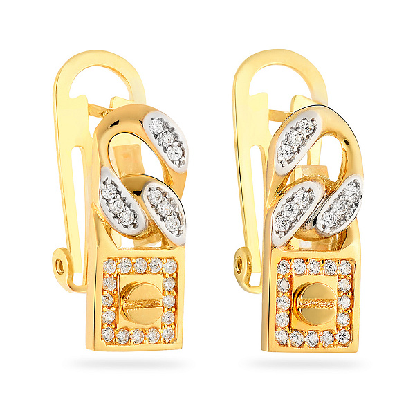 Золотые серьги с фианитами (арт. 104311ж) – изображение 1
