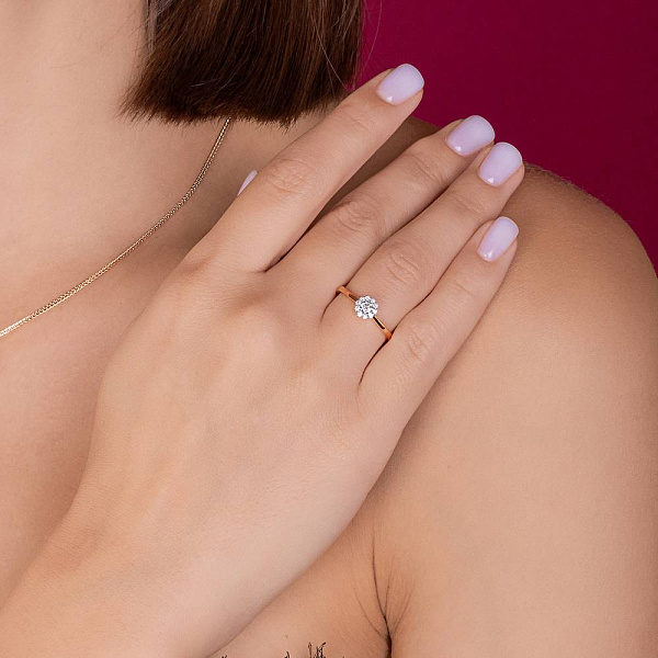 Кольцо из золота с бриллиантами (арт. К011313020) – изображение 2