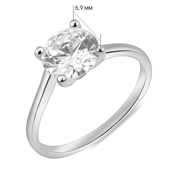 Серебряное кольцо с фианитом (арт. 7501/8035) – изображение 2