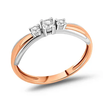 Золота каблучка з діамантами (арт. К011041010)