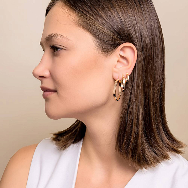 Сережки-кільця з червоного золота (арт. 1091504/15) – зображення 5