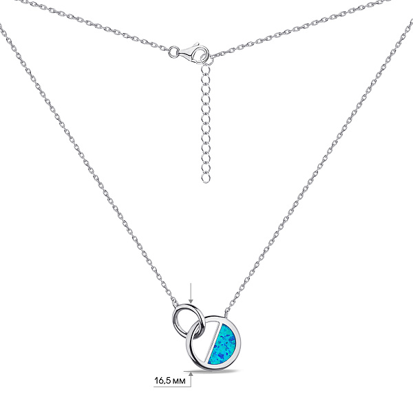 Серебряное колье с синим опалом (арт. 7507/2242Пос) – изображение 3