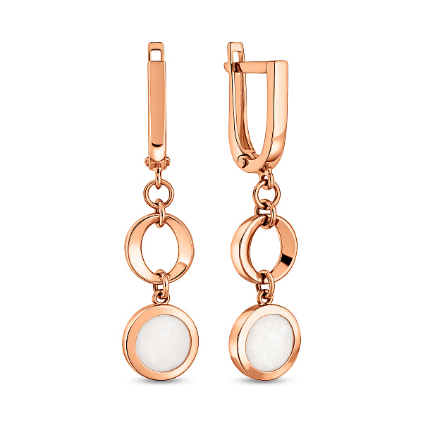 Золотые серьги-подвески Лýна с эмалью (арт. 110025еп) – изображение 1