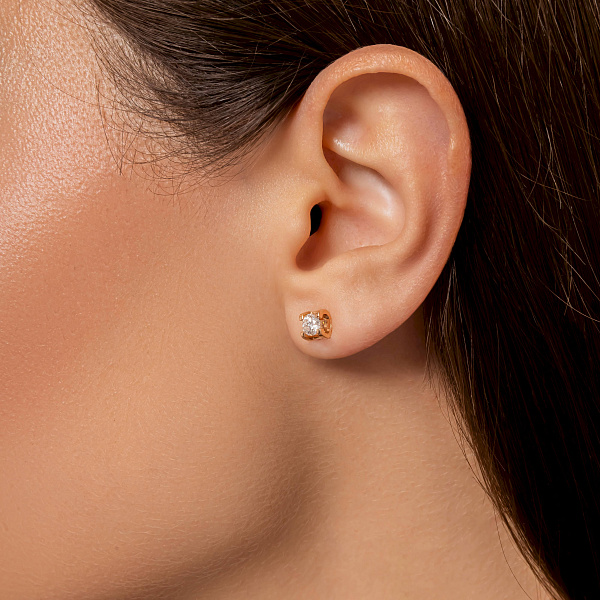 Золотые пусеты с бриллиантами (арт. Т011152040) – изображение 3