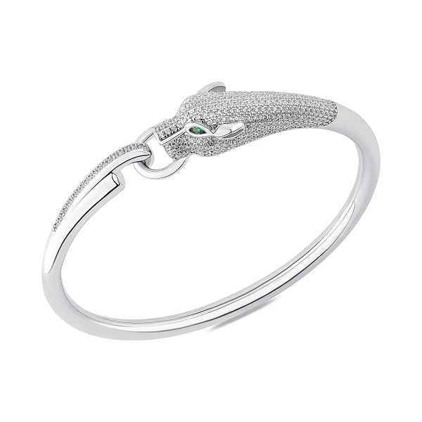 Серебряный жесткий браслет с фианитами (арт. 7509/2151272цз) – изображение 1